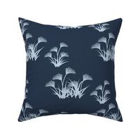 Cozy Nesting- Wild Grass Field- Navy and Fog- Regular Scale