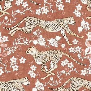 Cheetah Chintz - earth, clay red and brown
