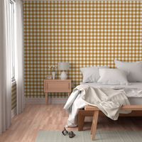 Cozy Nesting Gingham- Desert Sun Honey Gold White- Small Scale