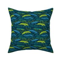 quirky newts - dark blue - small scale