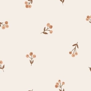 Large Vintage romantic red winter berries brown background