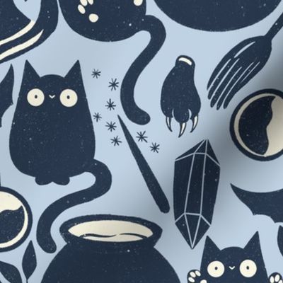 halloween witch cat - (big scale) navy blue