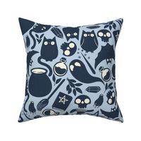 halloween witch cat - (big scale) navy blue