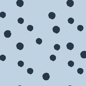 Navy polka dots