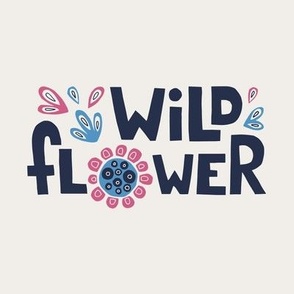 Wild Flower Lettering - Cream