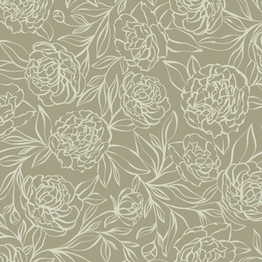 Peony Garden - Dry Sage - Large