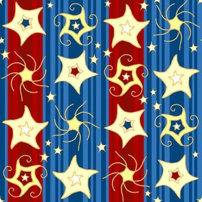 Embroidered_Swirling_and_Twirling_Stars_on_Stripes blue red C