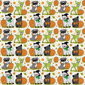 Halloween critters on white 6x6