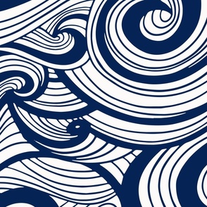 Ocean Waves Indigo XL