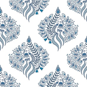Custom Large Pasha Hidden whimsy peacock Blue/Clear White background