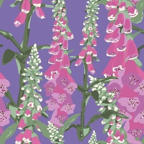 Victorian Foxglove Floral in Lilac