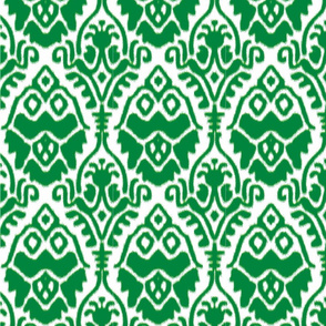 Green and White Ikat