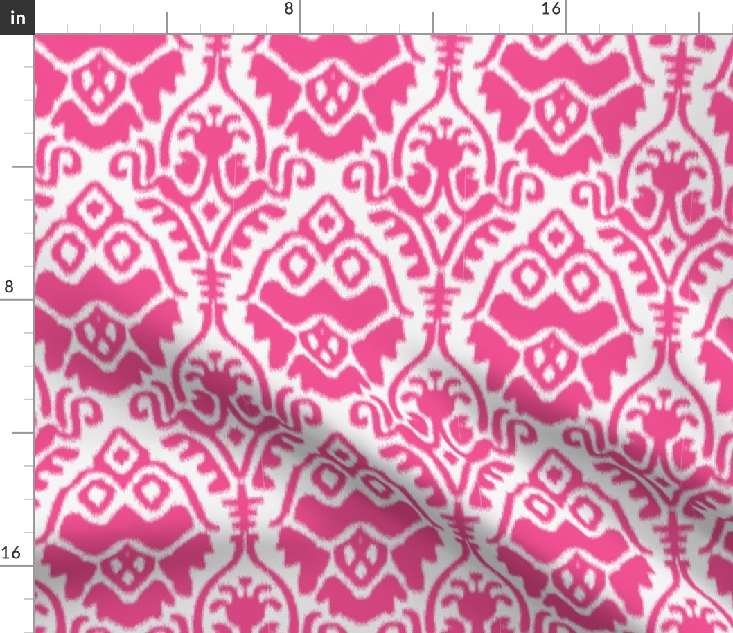 Pink and White Ikat