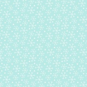 Snowflakes On Mint Green