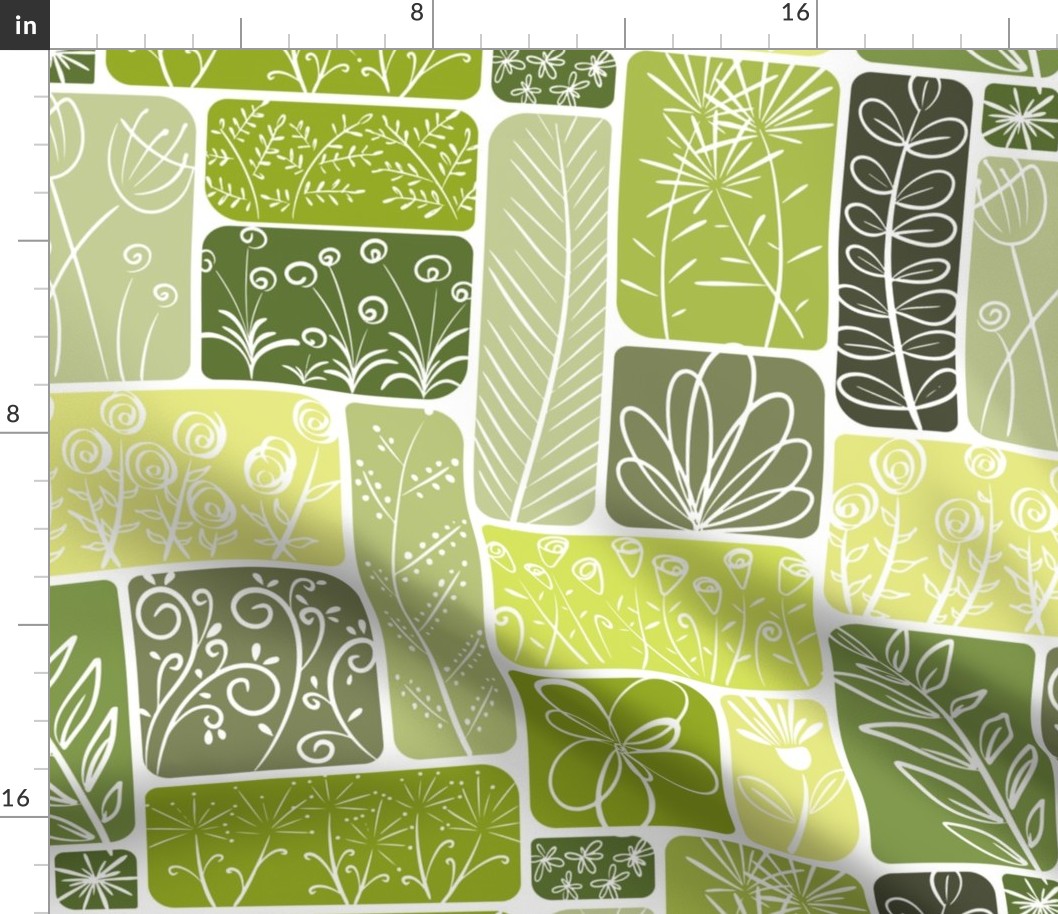 greenhouse - flourishing plant life on white - plant fabric