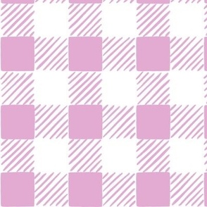 Hand-Drawn Gingham Mauve -Large