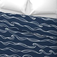 Navy Blue Ocean Waves