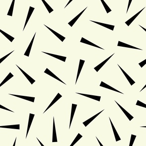 Abstract retro style black arrows allover geometric print on an ivory white background