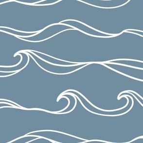 Ocean Waves with White Waves