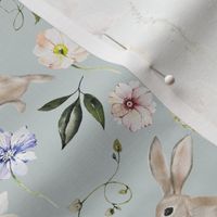 Springtime Easter Bunnies / Windy Sky