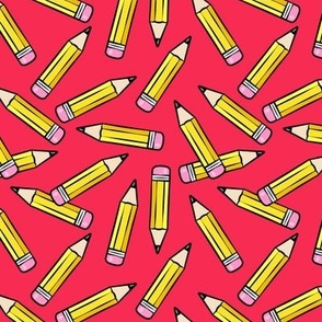 Pencils -  schools supplies - no 2 red pink - LAD21
