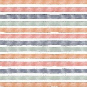 Boho bright watercolor stripes
