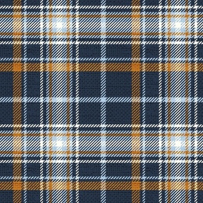 Navy and Fog Plaid Large