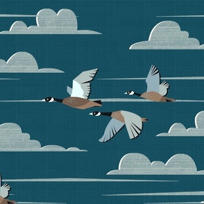 GAGGLE OF GEESE - TEXTURED TEAL