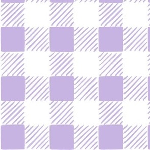 Hand-Drawn Gingham Lilac - Large