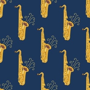 Saxophones on NavyBlue