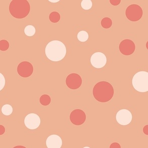 Monochrome orange spots abstract geometric pattern on a bright orange background