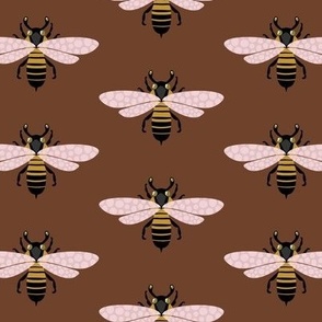 Swarm of Bees on Cinnamon Brown