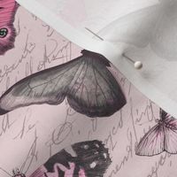 Nostalgic Cottagecore Butterfly Pattern Pink
