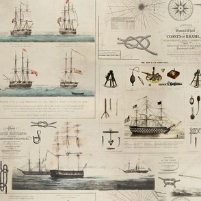 Vintage Nautical Theme Collage