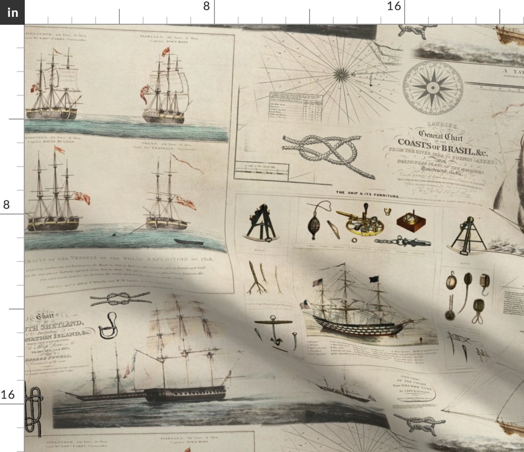 Vintage Nautical Theme Collage