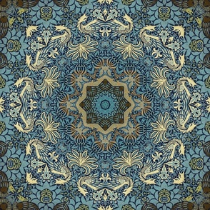 William Morris Inspired Vintage Dragon Pattern