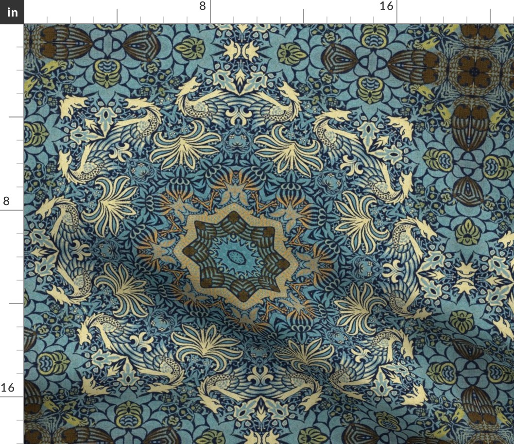 William Morris Inspired Vintage Dragon Pattern