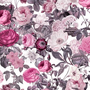 English Country Rose Cottagecore Flower Pattern