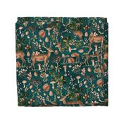 Autumn Forest Cottagecore Hygge Pattern With Wild Deer