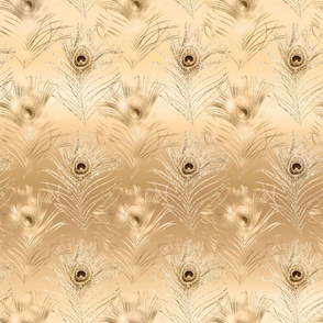 Luxurious Light Brown Peacock Feather Deluxe Glamorous