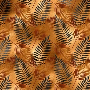 Black Copper Brown Palm Tree Leaf Glam Tropical Leaves Chic