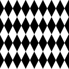 Elegant White Black Harlequin Geometric Rhombuses