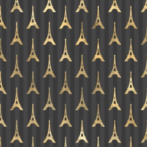 Elegant Eiffel Tower France Yellow Black Vertical Lines