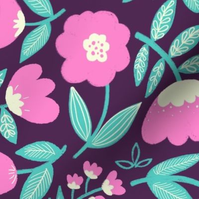 Purple and Pink Scandi Florals