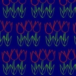 Bold Modern Red FF0000 Chartreuse 80FF00 Bold Navy 000066 Simple Abstract Tulips Medium Reverse