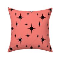 Mid Century Modern Starbursts on Salmon