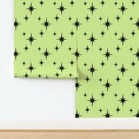 Mid Century Modern Starbursts on Lime Green