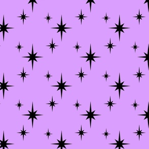Mid Century Modern Starbursts on Purple