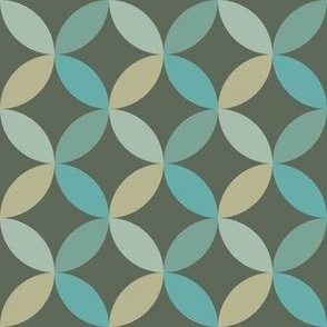 Mid Mod Facets / Geometric / Non Directional / Gold Teal / Small