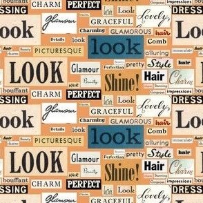LOOK Hair Care Collage | Vintage Typography Print
